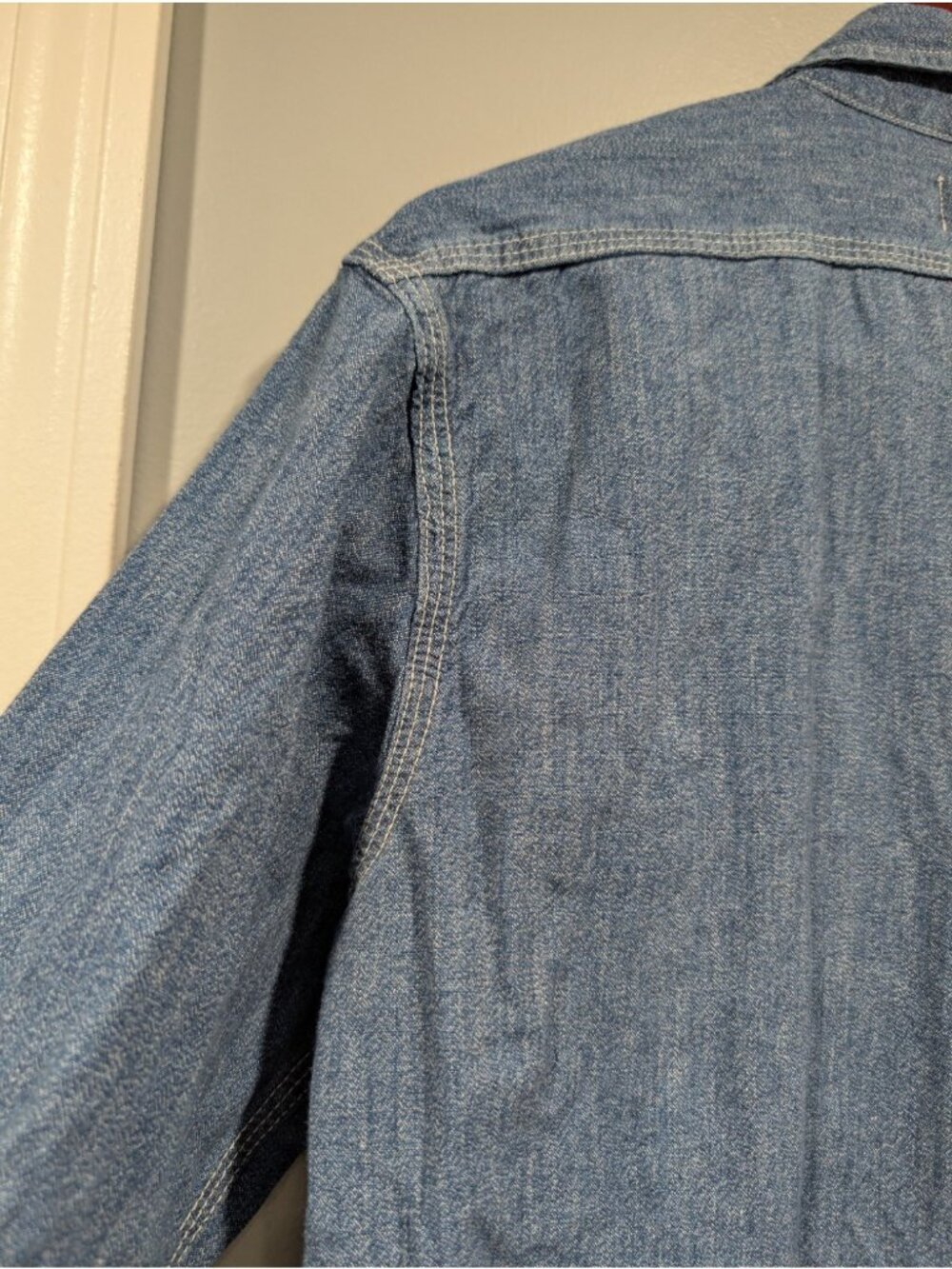 Taylor Stitch Blue Denim Utility Shirt Sz 42 Men's Long Sleeve Button Up - Picture 15 of 16